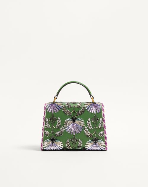 Valentino Garavani - Valentino Garavani Mini Vsling Embroidered Handbag With Jewel Logo - Multicolour - Woman - Top Handle Bags